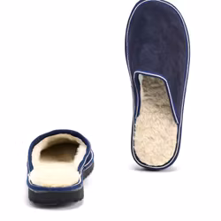 SÄLEN Fårskinn Slippers, Marinblå
