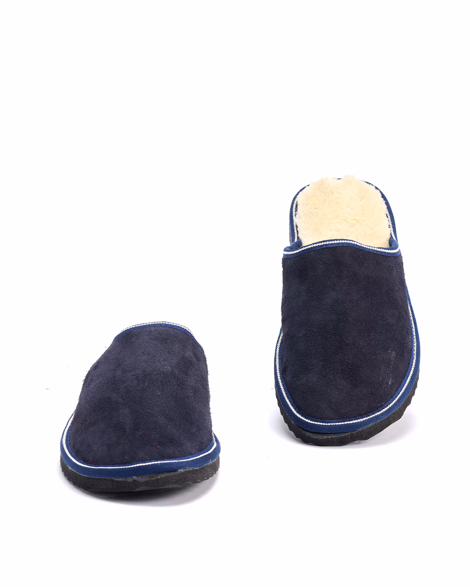 SÄLEN Fårskinn Slippers, Marinblå