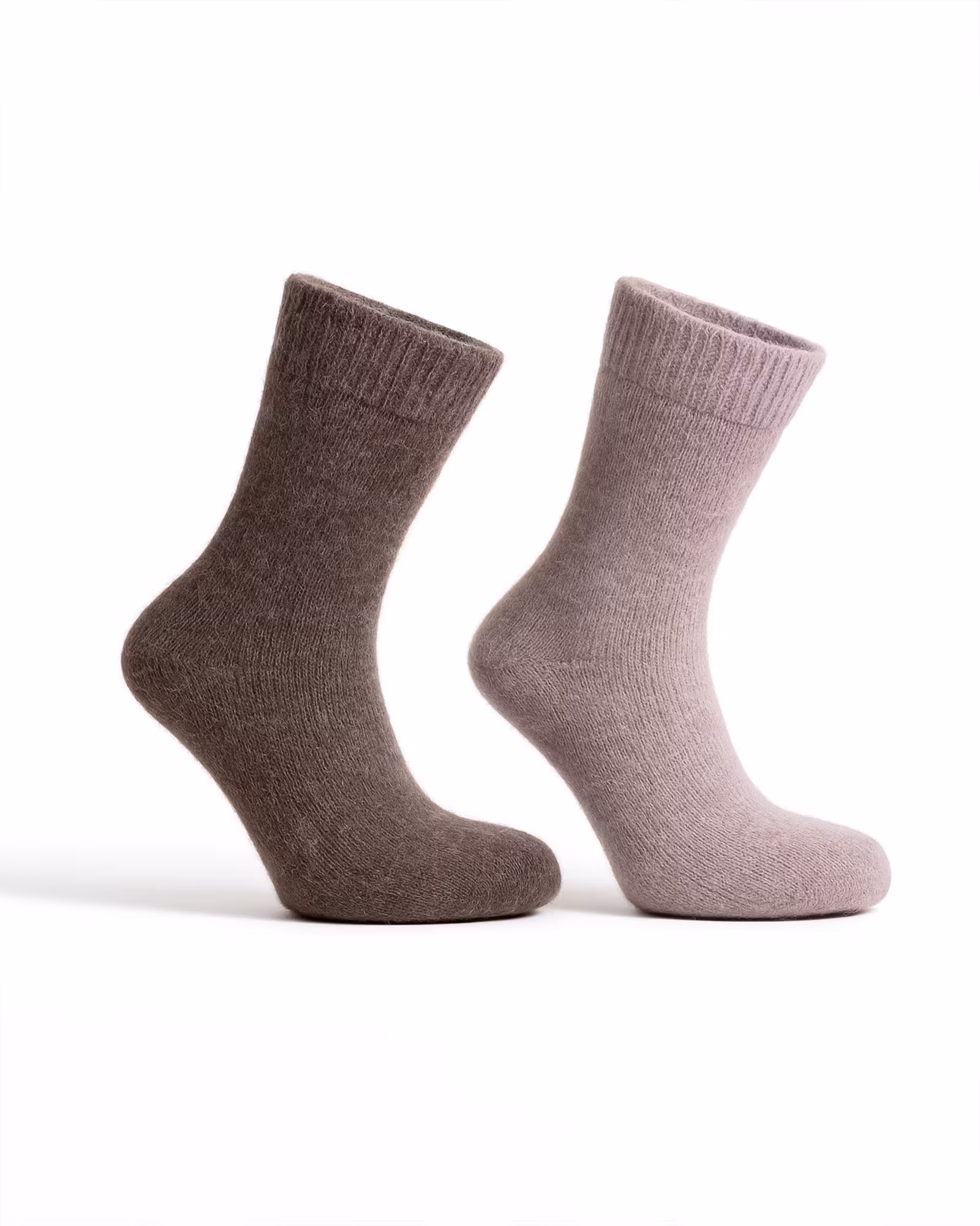 Alpackaull Frottéstickade Sockar, Camello-Moro 2-Pack