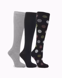 3 Pack Mix Dots, Bambu Stödstrumpor 11-14 mmHg