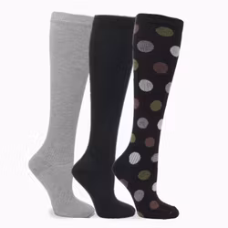 3 Pack Mix Dots, Bambu Stödstrumpor 11-14 mmHg