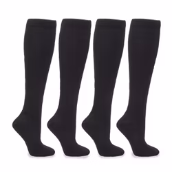 4-Pack Svart Oeko-Tex Bomull Stödstrumpor 11-14 mmHg