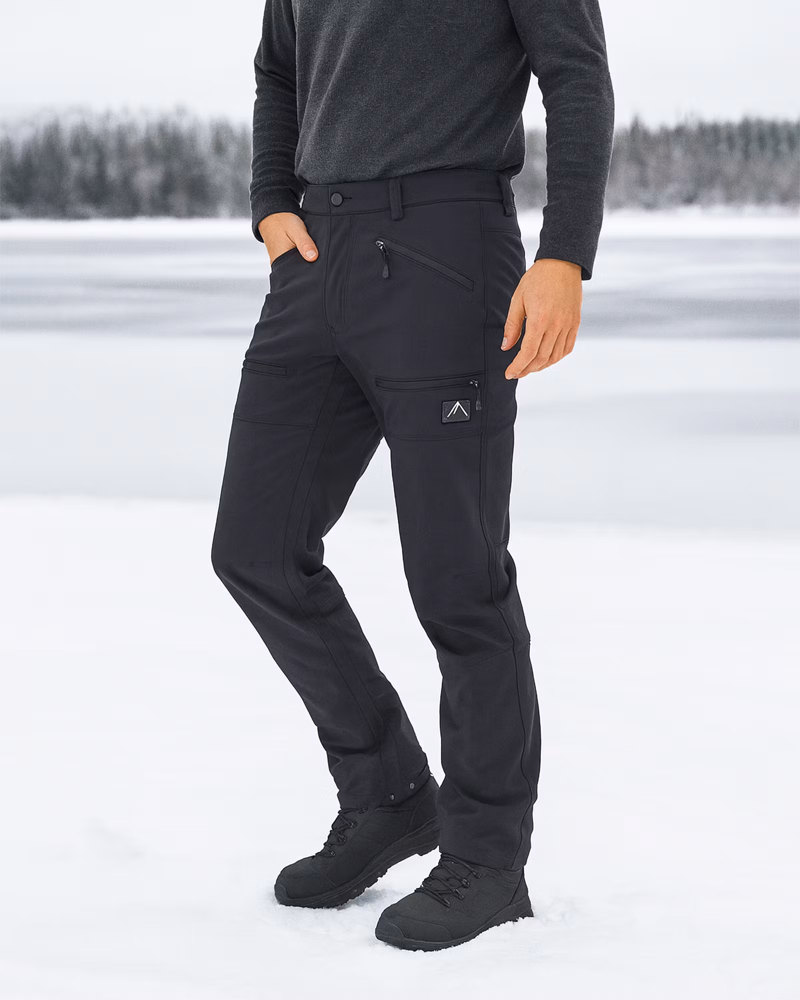 Ski-Pants Softshell 8H22 Herr - Svart Mountain Trekking