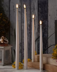 LED-Dinner Candles Deluxe – Real Flame, Mix Set