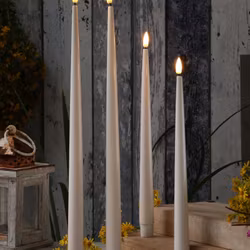 LED-Dinner Candles Deluxe – Real Flame, Mix Set