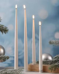 LED-Dinner Candles Deluxe – Real Flame, Mix Set