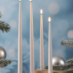 LED-Dinner Candles Deluxe – Real Flame, Mix Set