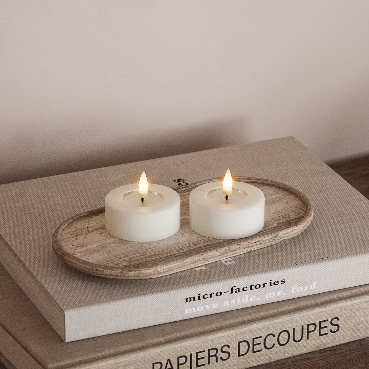 LED-Tealight Jumbo Ø 6,1 - Real Flame - VITA i Set av 2