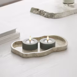 LED-Tealight Jumbo Ø 6,1 - Real Flame - GRÖNA i Set av 2