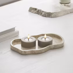 LED-Tealight Jumbo Ø 6,1 - Real Flame - SAND i Set av 2