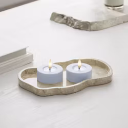 LED-Tealight Jumbo Ø 6,1 - Real Flame - LJUSBLÅ i Set av 2