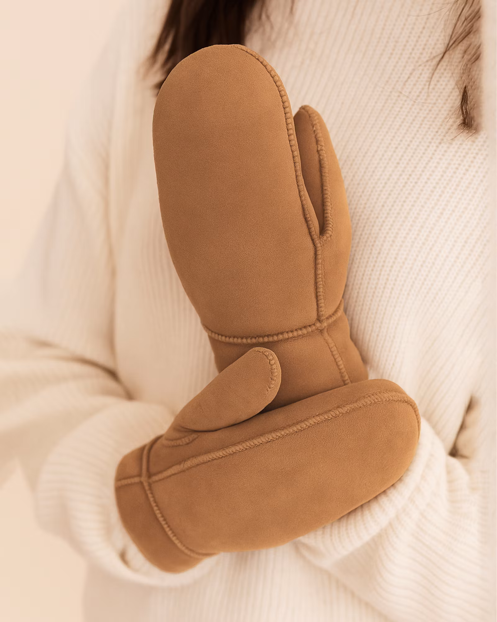 Tumvantar Fårskinn, Dam - Beige