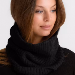 Tubhalsduk Chunky Ribbstickad - Svart