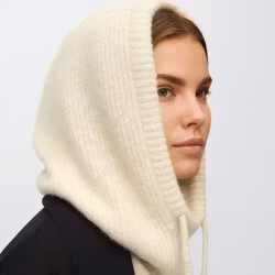 Balaclava Ribbstickad - Off White
