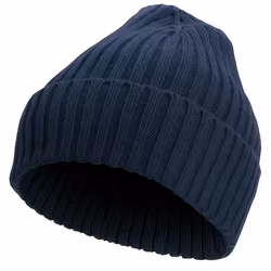 Wool Beanie 2x2Ribb Herr - Marin