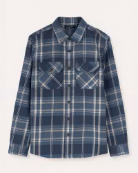 Flanellskjorta Heavy Herr - Navy Comb (S-XXL)