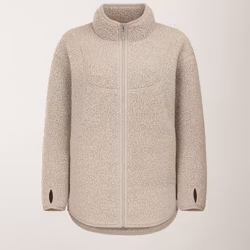 Long Teddy Pile Jacket Celine Sand/Oat