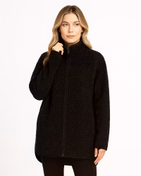 Long Teddy Pile Jacket Celine, Svart