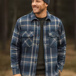 Flanellskjorta Heavy Herr - Navy Comb (S-XXL)