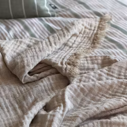 Överkast Clara, Enkel - Linne/Vit