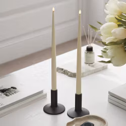 Deluxe LED-Shiny Dinner Candles – Real Flame H38, Set av 2