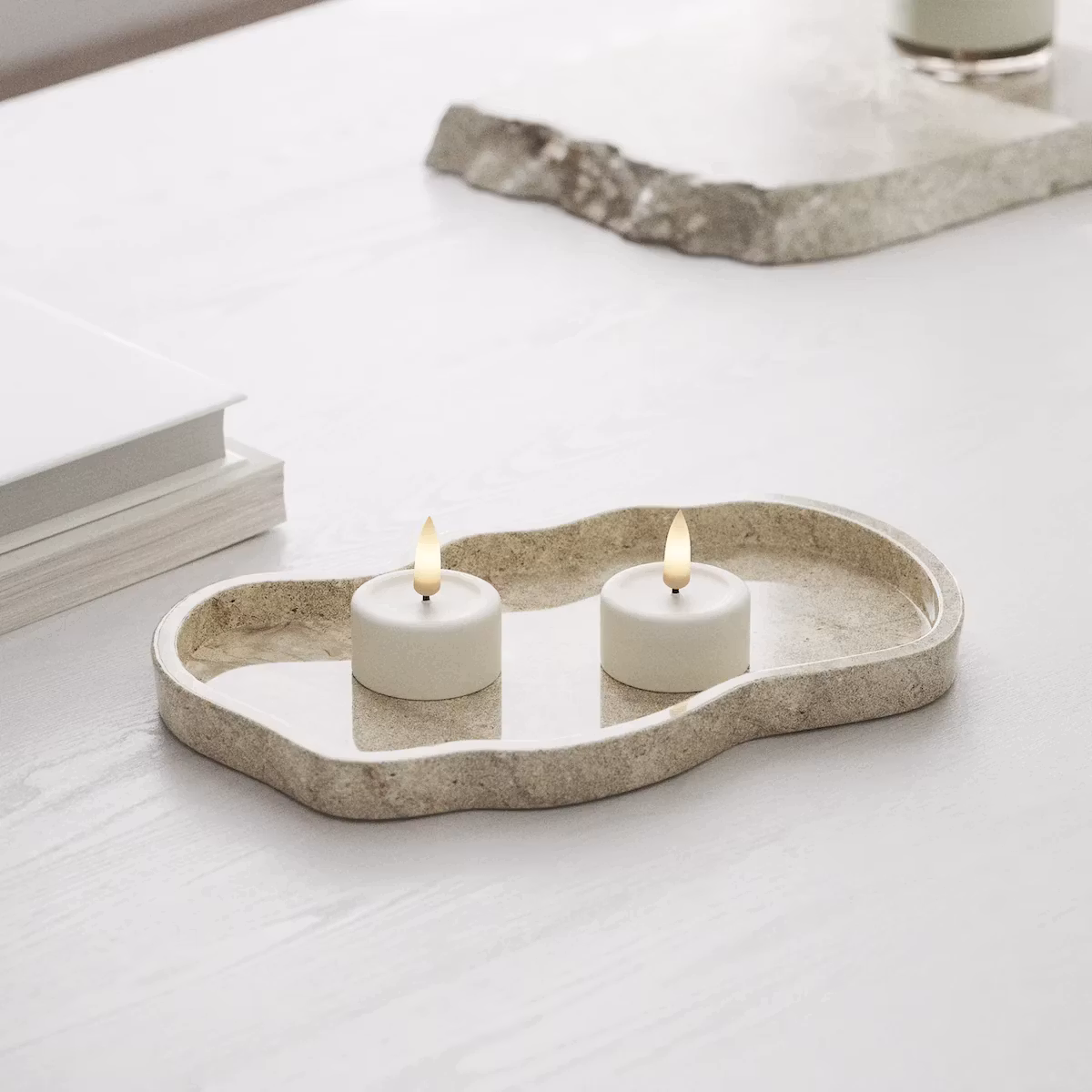 Deluxe LED-Värmeljus VITA Ø 3,5 - Real Flame, Set av 4st