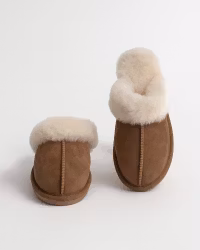 SANDEFJORD Fårskinnstofflor, Brown