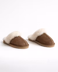 SANDEFJORD Fårskinnstofflor, Brown