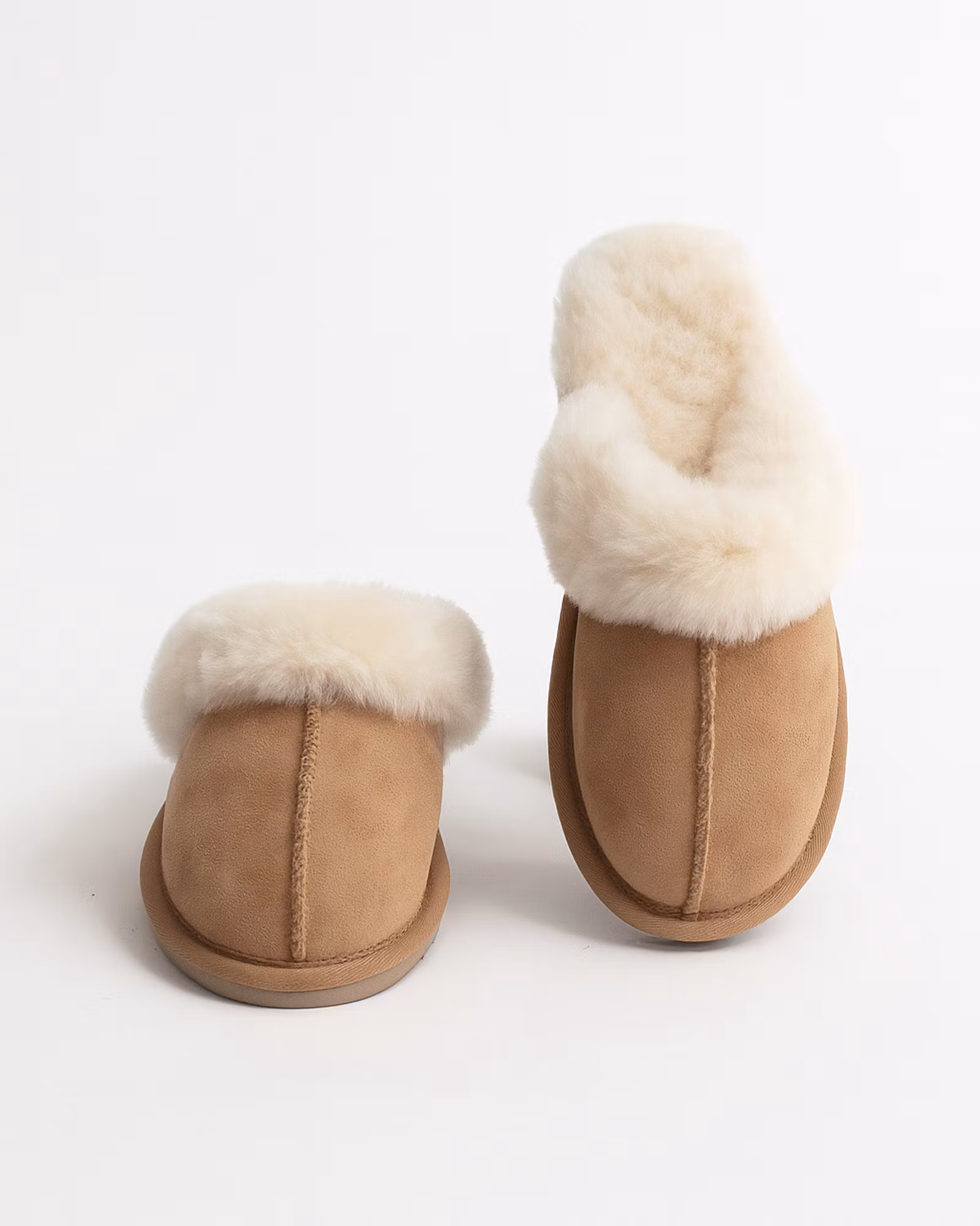 SANDEFJORD Fårskinnstofflor, Beige