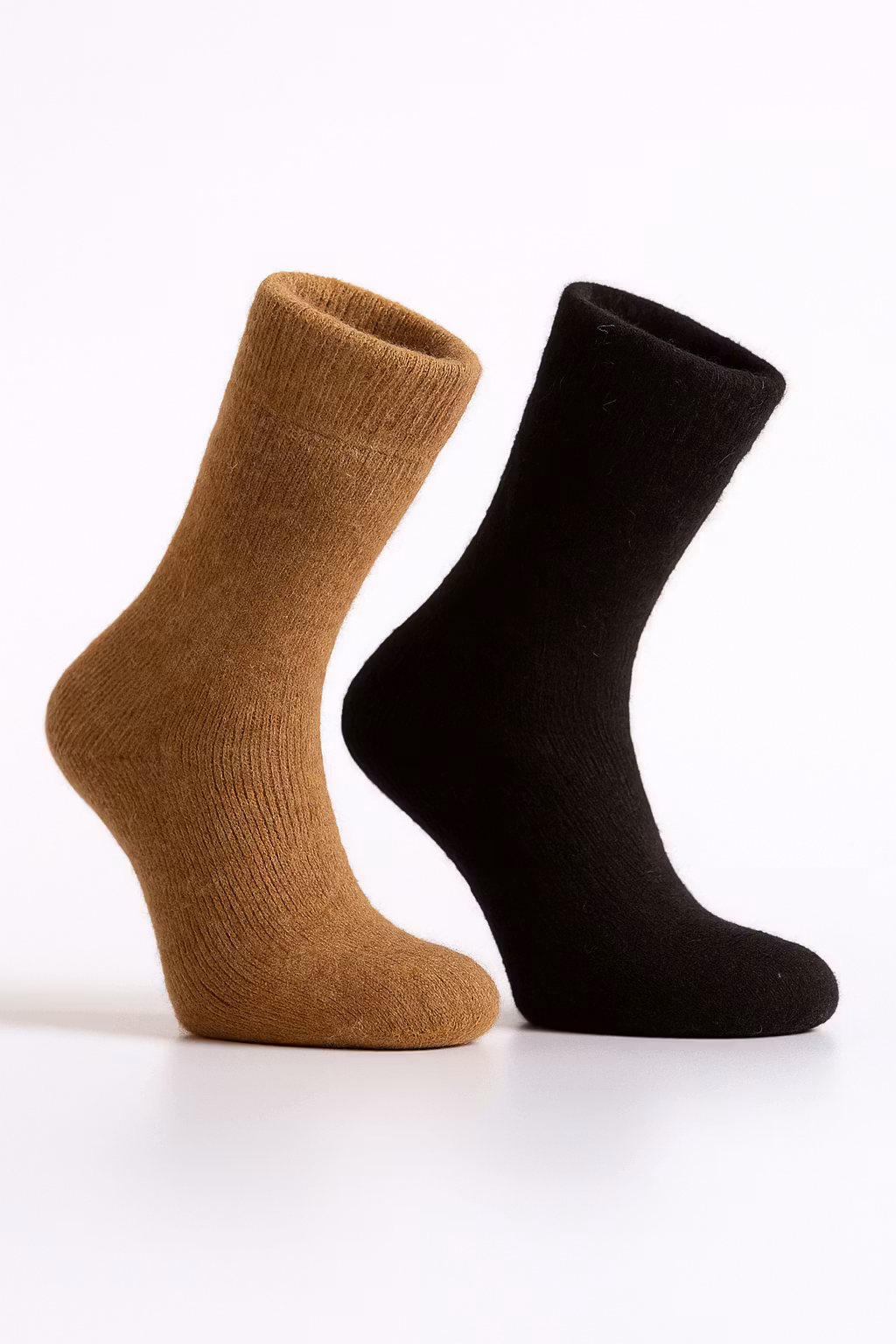 Alpacka Sockor, Ockra-Svart 2-Pack