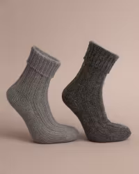 Alpacka Sockor Ribb, Grå-Antracit 2-Pack