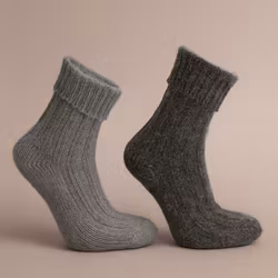 Alpacka Sockor Ribb, Grå-Antracit 2-Pack