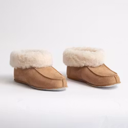 KID'Z NARVIK Fårskinnstofflor Ankelhög, Beige