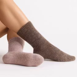 Alpacka Sockor, Camello-Moro 2-Pack
