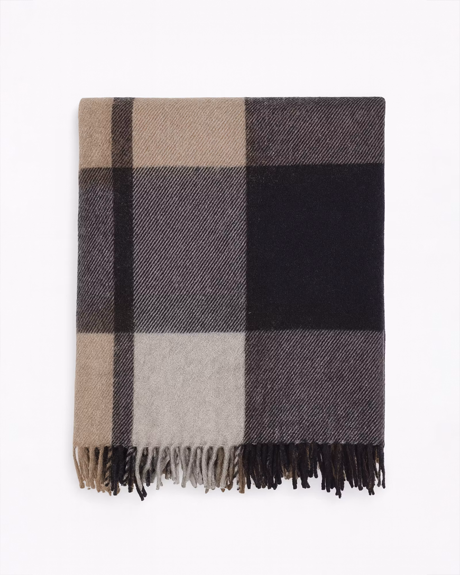 Ullpläd Glencheck Rut vävd 130 x 200cm - Blå/Beige