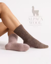 Alpacka Sockor, Camello-Moro 2-Pack