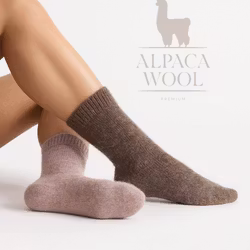 Alpacka Sockor, Camello-Moro 2-Pack