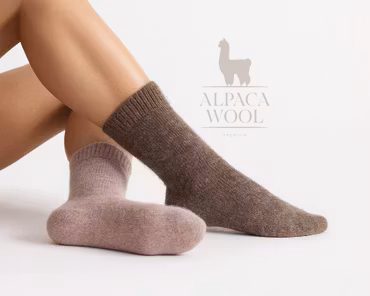 Alpacka Sockor, Camello-Moro 2-Pack