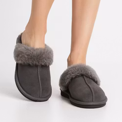 SANDEFJORD Fårskinnstofflor, Mörkgrå