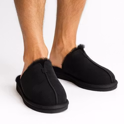 STAVANGER Fårskinnstofflor Herr, Svart