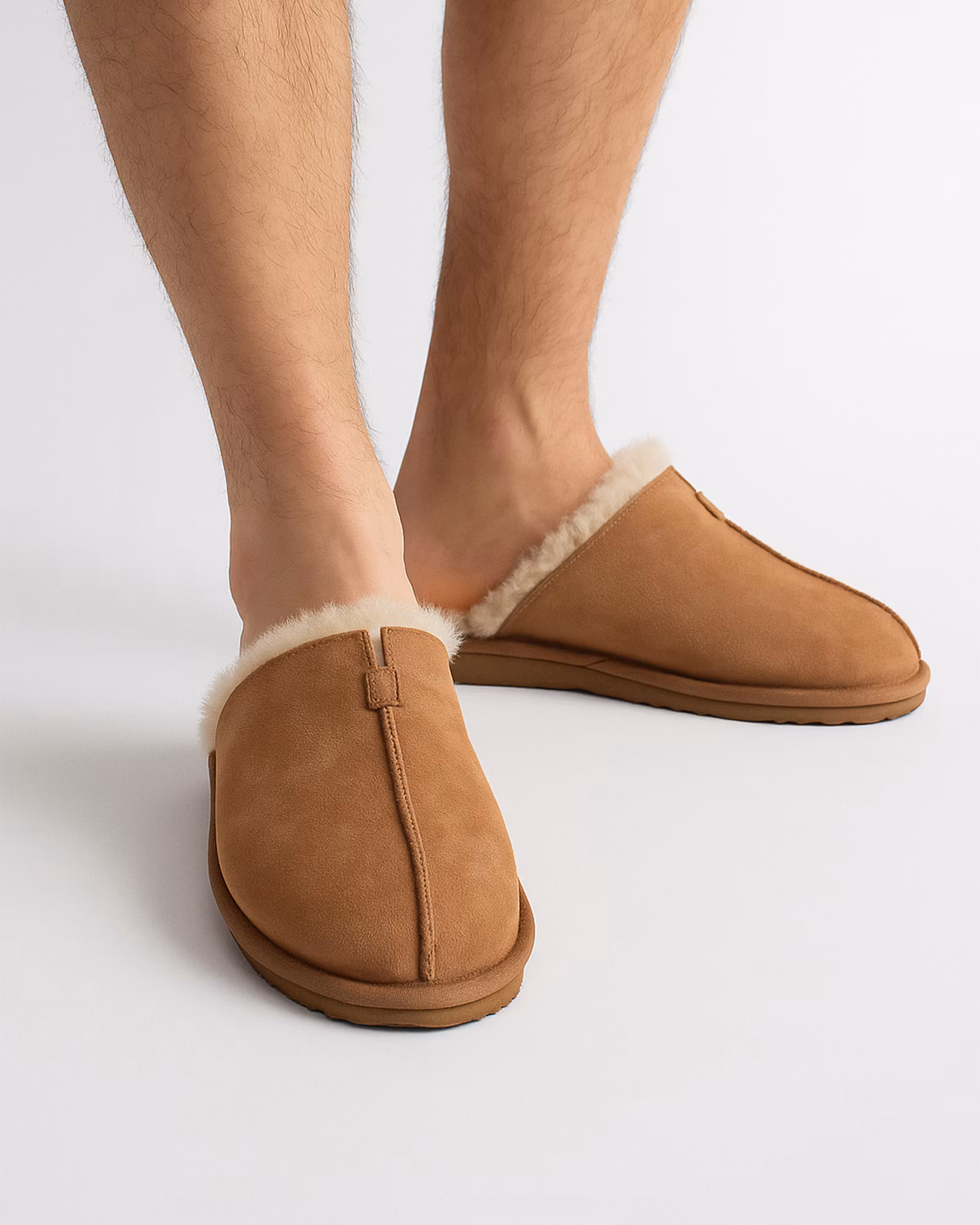 STAVANGER Fårskinnstofflor Herr, Beige