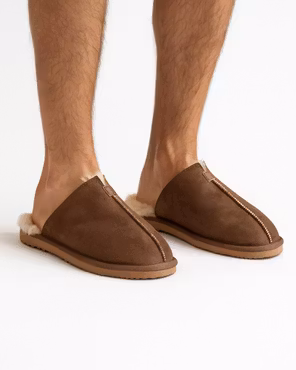 STAVANGER Fårskinnstofflor Herr, Brown