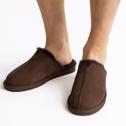 STAVANGER Fårskinnstofflor Herr, Chocolate