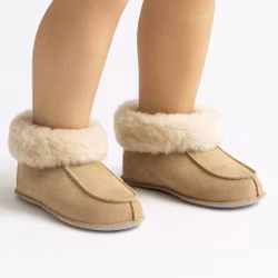 KID'Z NARVIK Fårskinnstofflor Ankelhög, Sand