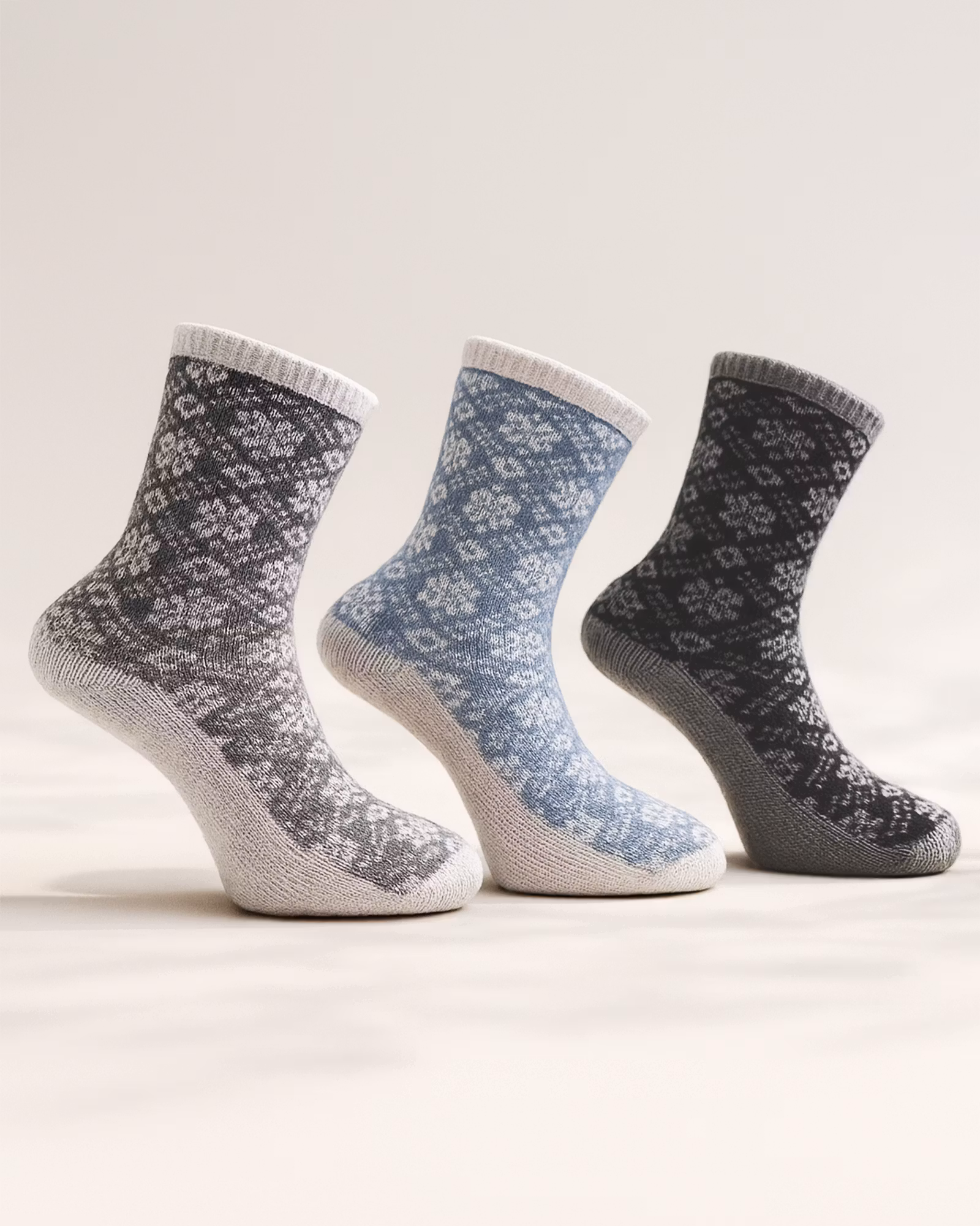 Ullfrotté Sockor 3pack, Gryne - Varm, Mjuk & Komfortabel