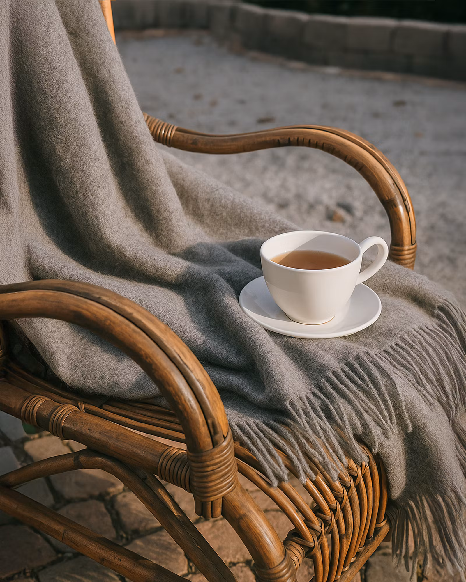 Ullpläd Kamelia 130x170 cm – Naturgrå