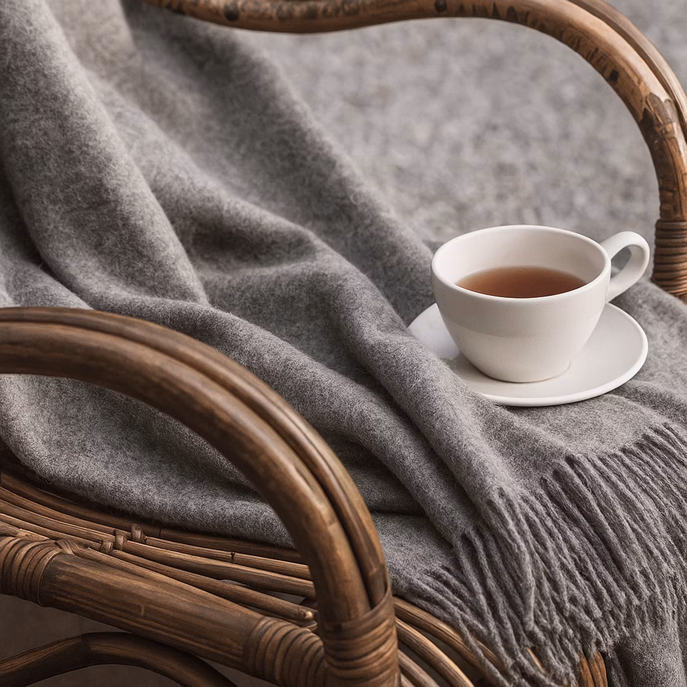 Ullpläd Kamelia 130x170 cm – Naturgrå