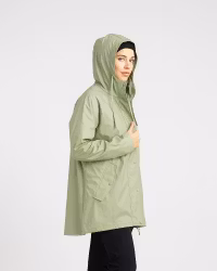 Regnkappa dam blekgrön – Vind- och vattentät jacka i PU med tejpade sömmar