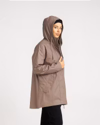 Regnkappa dam Bark – Vind- och vattentät jacka i PU med tejpade sömmar