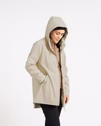 Regnkappa dam Beige – Vind- och vattentät jacka i PU med tejpade sömmar
